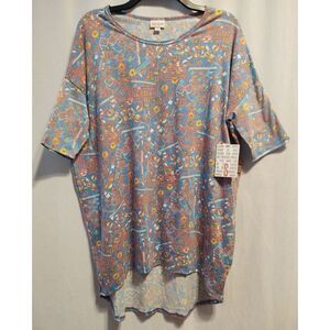 LuLaRoe Irma size S Pastel Geometric soft top High Low Tunic great with leggings